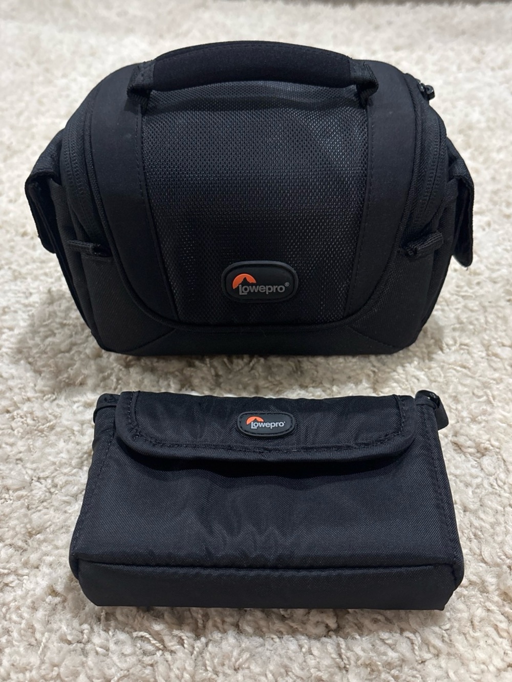 Lowepro Edit Camera Case Padded Bag w/ Matching Accessory Pouch Black 9”